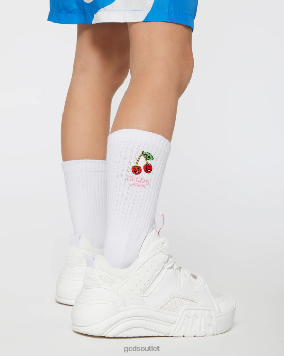 Kids GCDS Junior Cherry Socks White 0FVX769