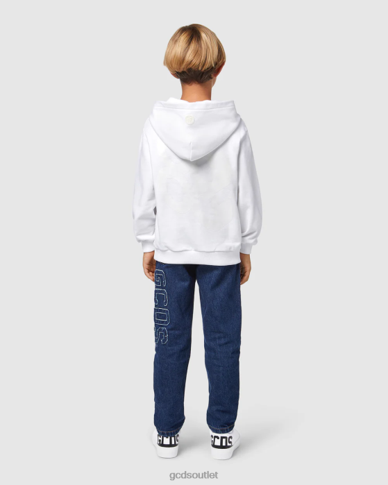 Kids GCDS Junior Bliss logo hoodie White 0FVX675