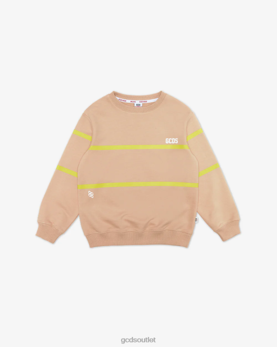 Kids GCDS Junior Low Logo Band Crewneck Beige 0FVX697