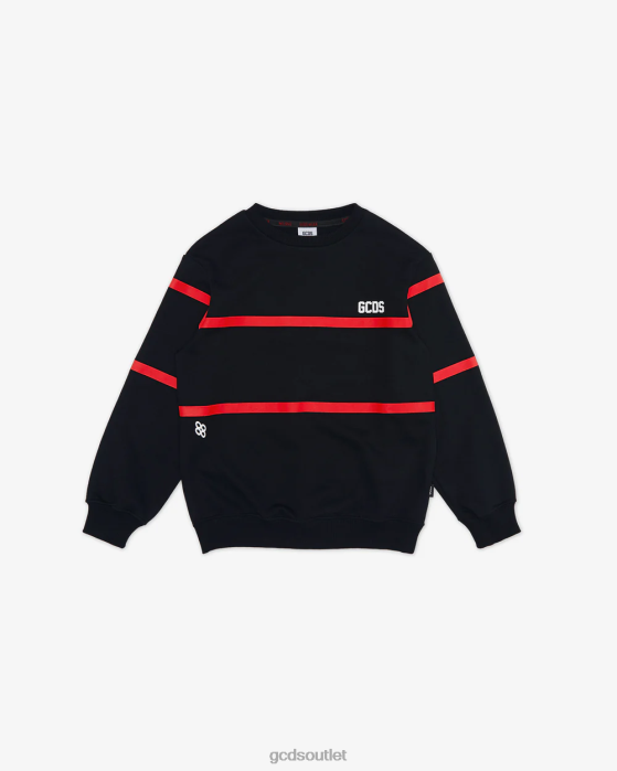 Kids GCDS Junior Low Logo Band Crewneck Black 0FVX695