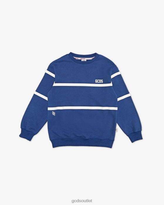Kids GCDS Junior Low Logo Band Crewneck Blue 0FVX696