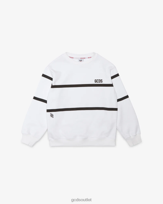 Kids GCDS Junior Low Logo Band Crewneck White 0FVX698