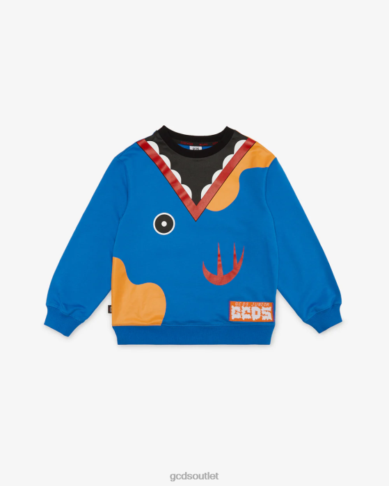 Kids GCDS Junior Shark Crewneck Blue 0FVX702