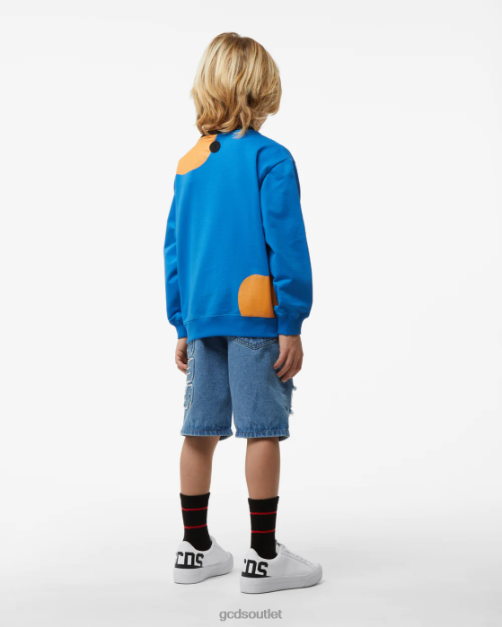 Kids GCDS Junior Shark Crewneck Blue 0FVX702