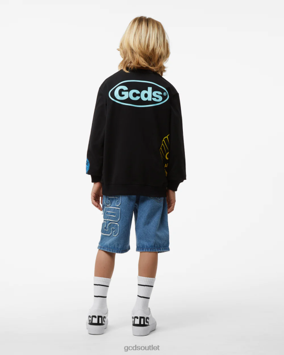 Kids GCDS Junior Shell Crewneck Black 0FVX700