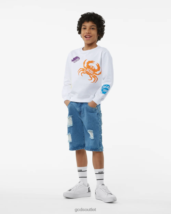 Kids GCDS Junior Shell Crewneck White 0FVX701