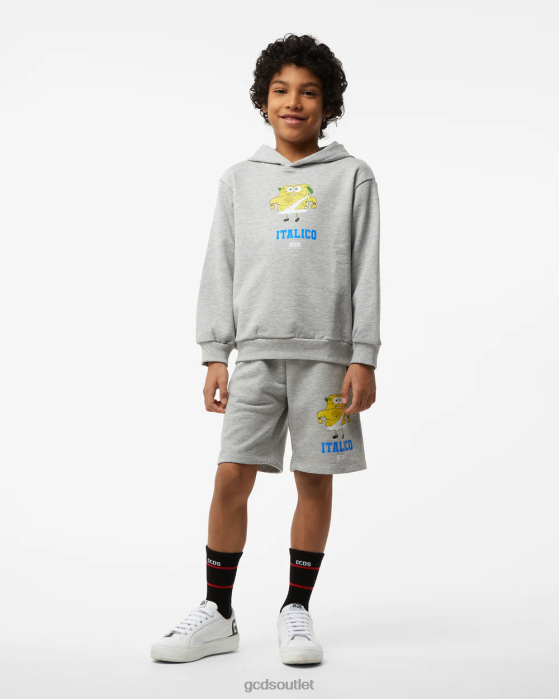 Kids GCDS Junior Spongebob Italico Hoodie Grey 0FVX703