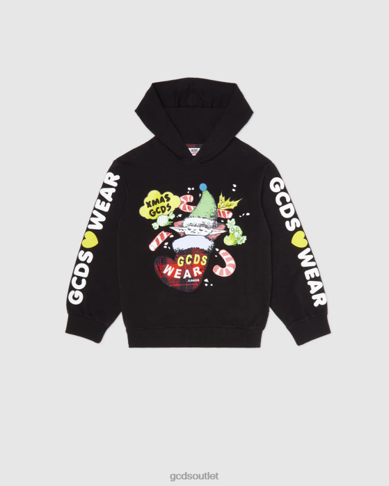 Kids GCDS Junior Xmas hoodie Black 0FVX671