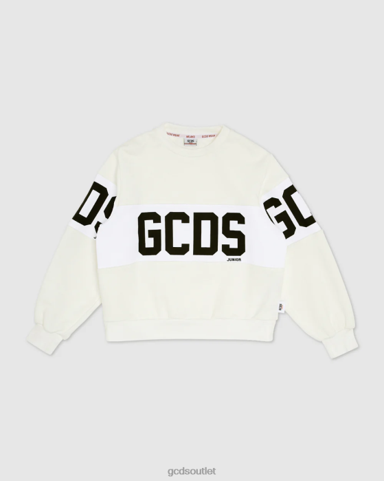 Kids GCDS Junior logo band Crewneck Off white 0FVX684