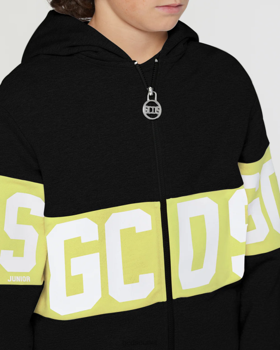 Kids GCDS Junior logo band Hoodie Lime 0FVX690