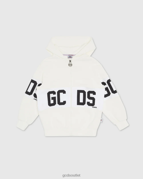 Kids GCDS Junior logo band Hoodie Off white 0FVX689