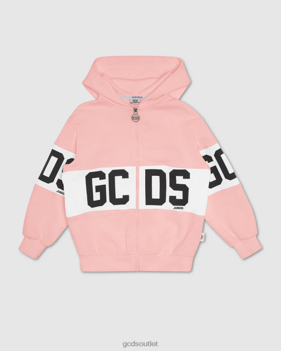 Kids GCDS Junior logo band Hoodie Pink 0FVX688