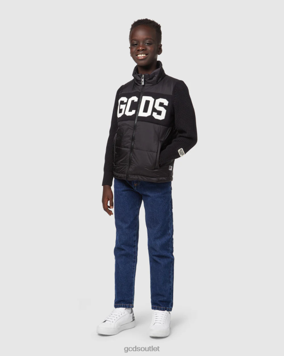 Kids GCDS Junior logo puffercoat Black 0FVX662