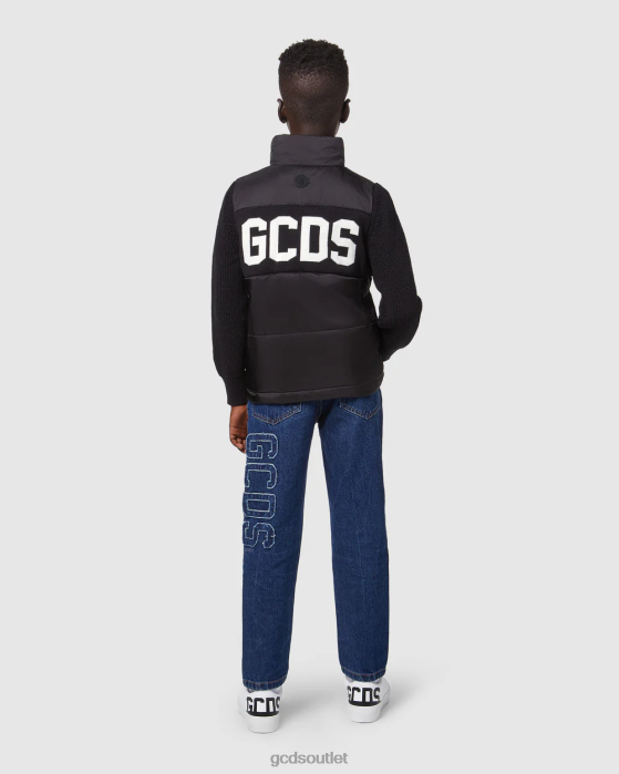 Kids GCDS Junior logo puffercoat Black 0FVX662