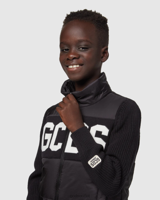 Kids GCDS Junior logo puffercoat Black 0FVX662