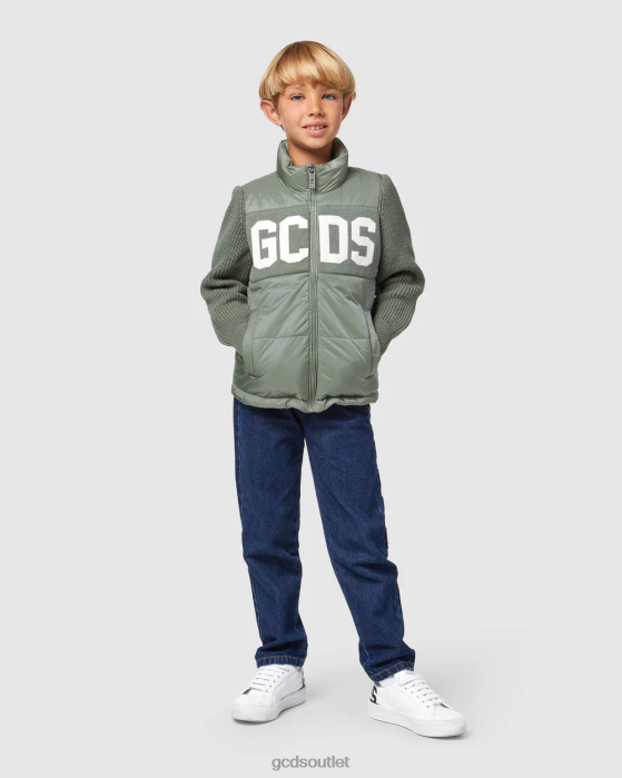 Kids GCDS Junior logo puffercoat Green 0FVX663