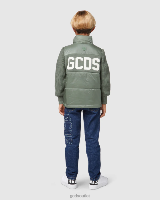 Kids GCDS Junior logo puffercoat Green 0FVX663