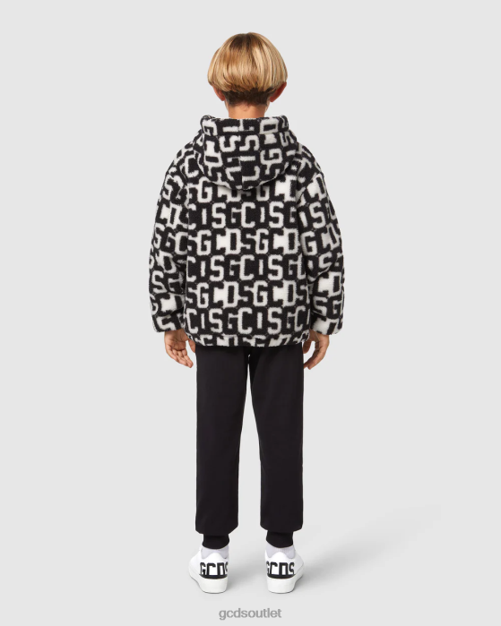 Kids GCDS Junior monogram hooded jacket Black 0FVX659