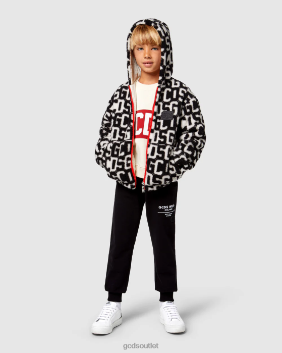 Kids GCDS Junior monogram hooded jacket Black 0FVX659