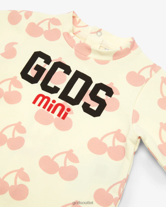 Kids GCDS Baby Cherry Playsuit Off White/Pink 0FVX589