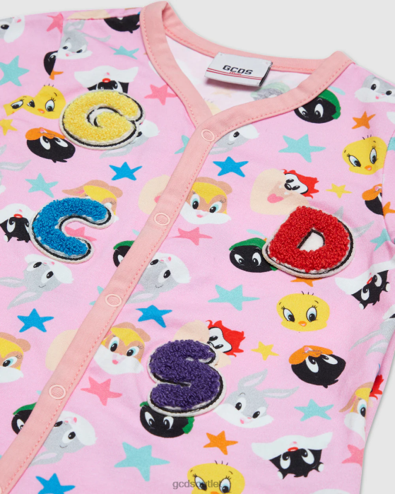 Kids GCDS Looney Tunes Playsuit Cradle Pink 0FVX581