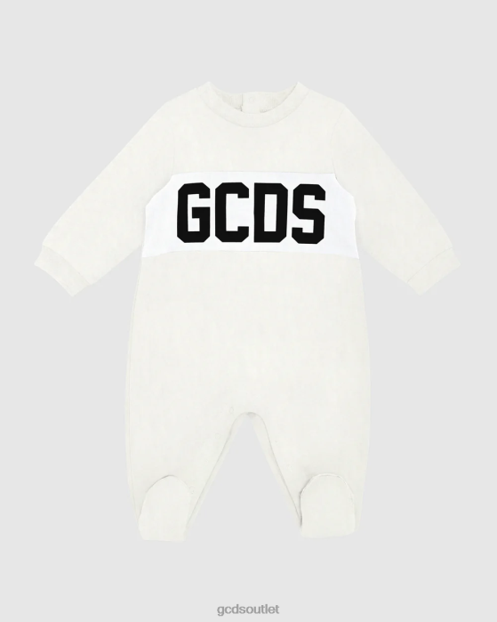 Kids GCDS logo motif Playsuit Off white 0FVX583