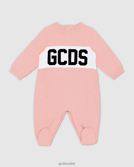 Kids GCDS logo motif Playsuit Pink 0FVX575