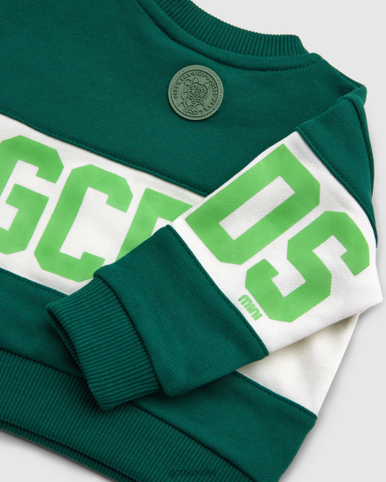 Kids GCDS Baby Logo band Hoodie Green 0FVX614