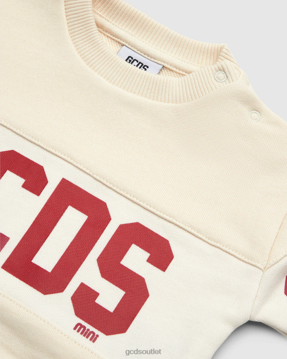 Kids GCDS Baby Logo band Hoodie Whitecap Grey 0FVX613