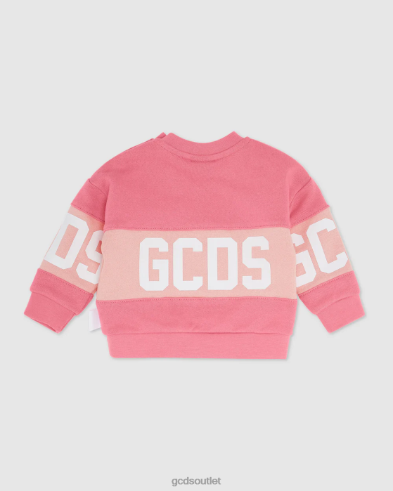 Kids GCDS Baby logo motif hoodie Cradle Pink 0FVX612