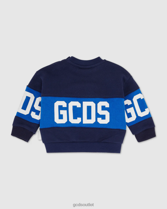 Kids GCDS Baby logo motif hoodie Dark Blue 0FVX617