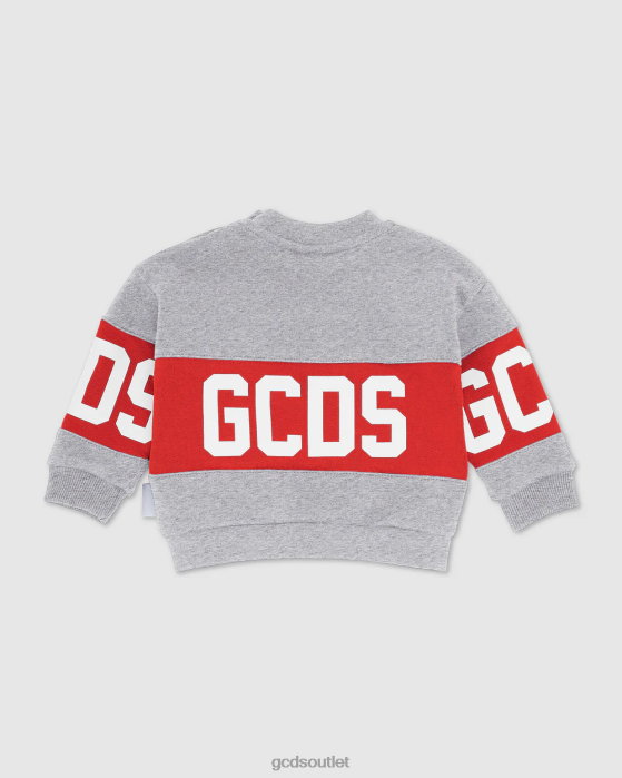 Kids GCDS Baby logo motif hoodie Grey 0FVX615