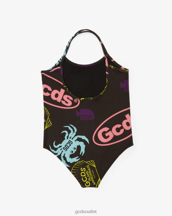 Kids GCDS Junior Shell Swimsuit Black 0FVX822