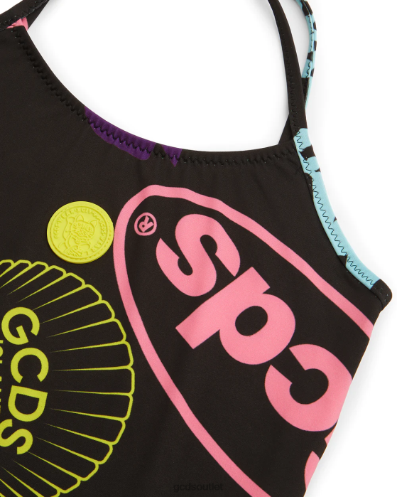 Kids GCDS Junior Shell Swimsuit Black 0FVX822