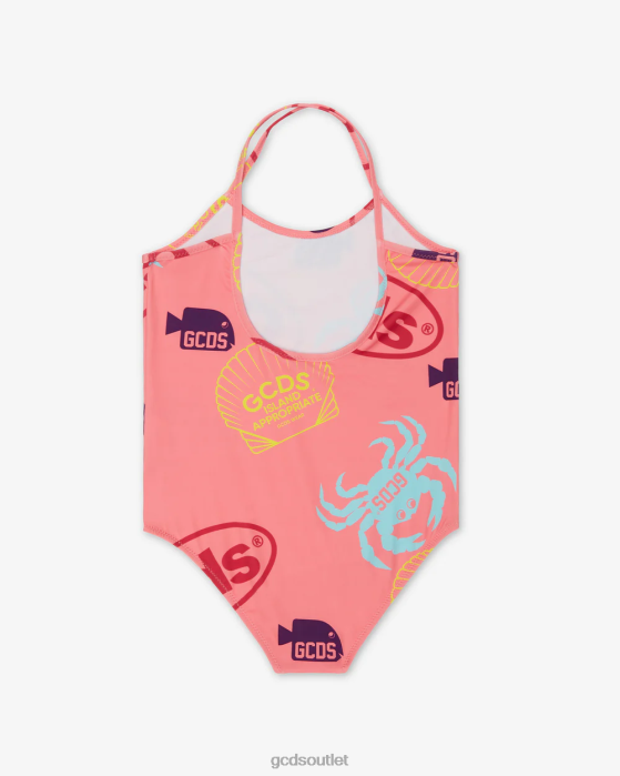 Kids GCDS Junior Shell Swimsuit Fuchsia 0FVX823