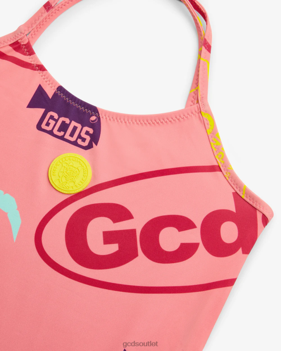 Kids GCDS Junior Shell Swimsuit Fuchsia 0FVX823