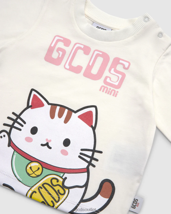 Kids GCDS Baby Kittho t-shirt Off White 0FVX630