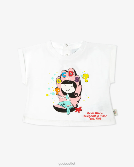 Kids GCDS Baby Mermaid T-Shirt White 0FVX643