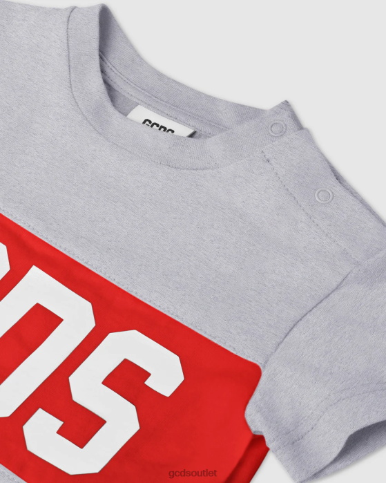 Kids GCDS Baby logo motif t-shirt Grey 0FVX634