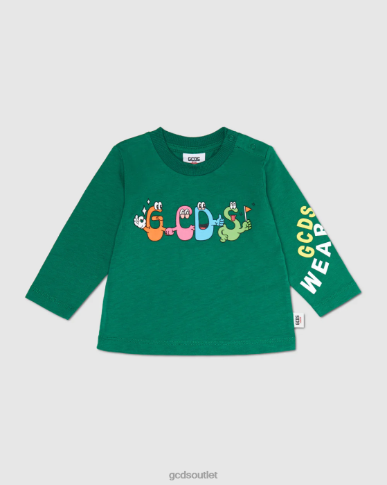 Kids GCDS Baby monster long sleeves t-shirt Green 0FVX632