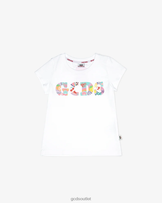 Kids GCDS Junior Patchwork T-Shirt White 0FVX793
