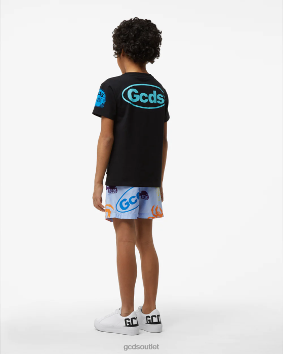 Kids GCDS Junior Shell T-Shirt Black 0FVX727