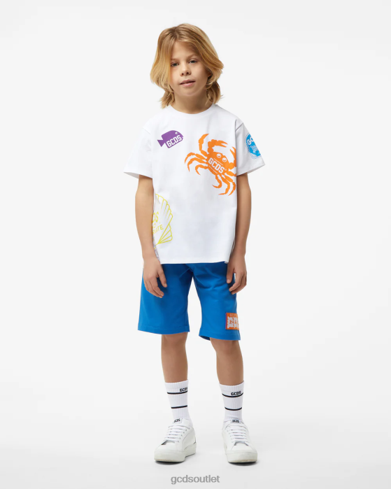 Kids GCDS Junior Shell T-Shirt White 0FVX728