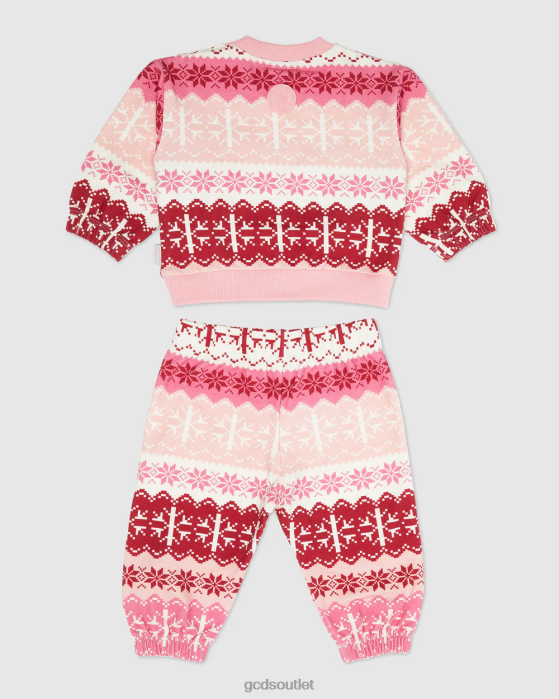 Kids GCDS Baby Logo band Xmas Tracksuit Pink 0FVX593