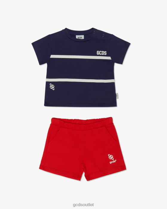 Kids GCDS Baby Low Band Logo Tracksuit Blue/Red 0FVX603