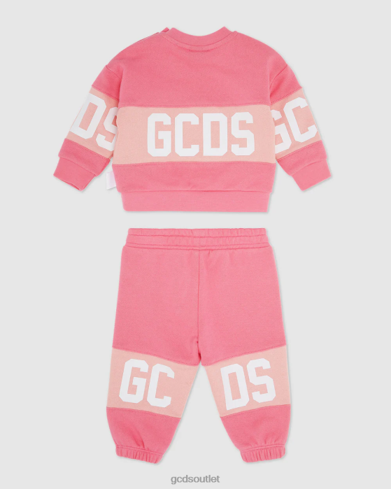 Kids GCDS Baby logo motif tracksuit Cradle Pink 0FVX595