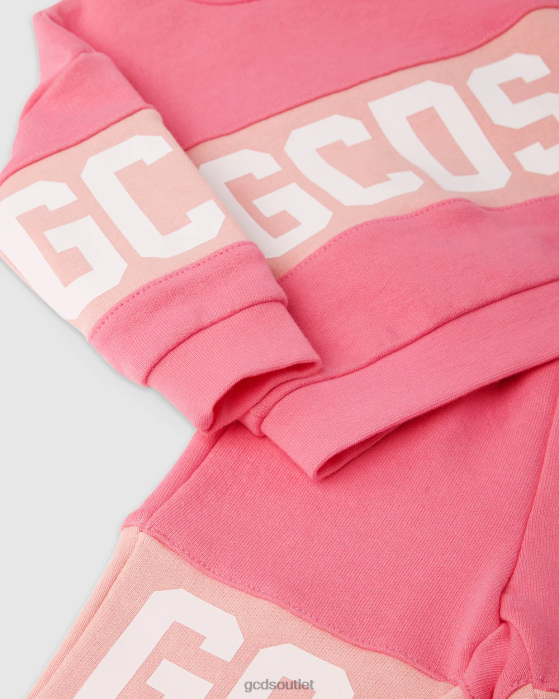 Kids GCDS Baby logo motif tracksuit Cradle Pink 0FVX595