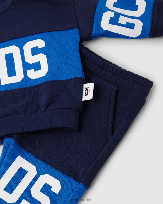 Kids GCDS Baby logo motif tracksuit Dark Blue 0FVX597