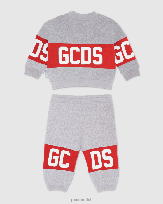 Kids GCDS Baby logo motif tracksuit Grey 0FVX601