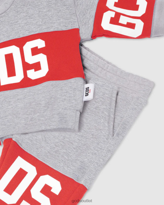 Kids GCDS Baby logo motif tracksuit Grey 0FVX601